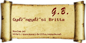 Gyöngyösi Britta névjegykártya